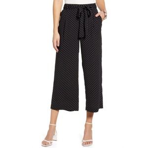 Halogen NEW Wide Leg Crop Pants Polka Dot Lightweight Black Plus Size 3X